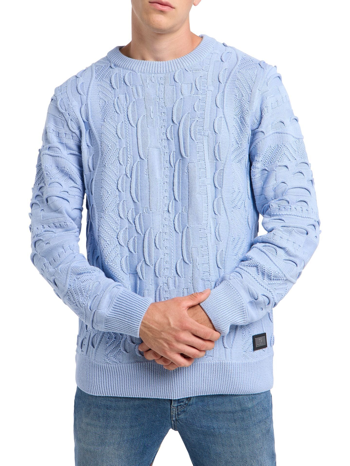 Carlo Colucci 3D Strickpullover Pullover hellblau C9016 COL 15