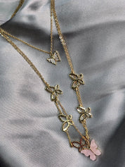 18k vergoldet Edelstahl Halskette gold 3in1 Set eine Halskette (10)