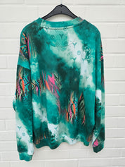 (Stange2) Carlo Colucci Sweatshirt Pullover  grün Muster Gr L-XL