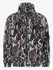 (194) Carlo Colucci Teddy Jacke schwarz weiß muster unisex Reißverschluss (!)