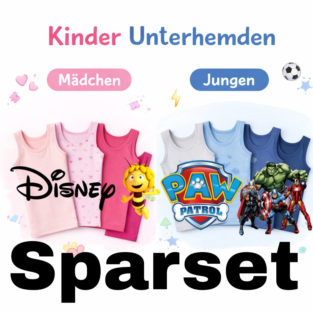 UNTERHEMDEN Sets Kinder  Boxershort  Sets Jungen Mädchen Disney Nickelodeon Paw Patrol, Avengers, Biene Maja, Mickey Mouse