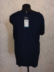 (U31) Ulla Popken T-Shirt Navy asymmetrisch 807006 130