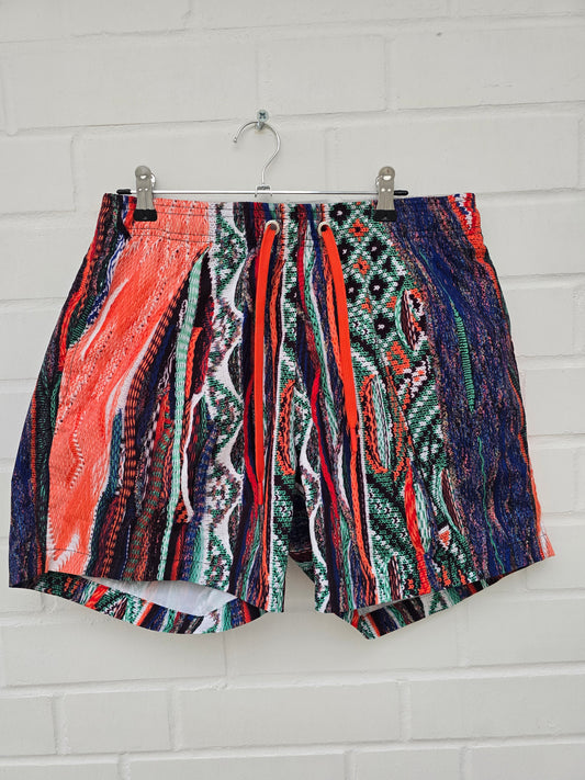 (Stange2) Carlo Colucci Badehose muster orange bunt Gr S