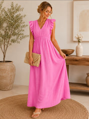Musselin Kleid mit Rüschen lang 100% Baumwolle rosa, mintgrün,beige