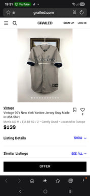 Vintage Majestic Major Leauge New York Yankees Shirt grau