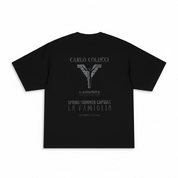 Carlo Colucci Tshirt schwarz obersize unisex Gummiprint -40-