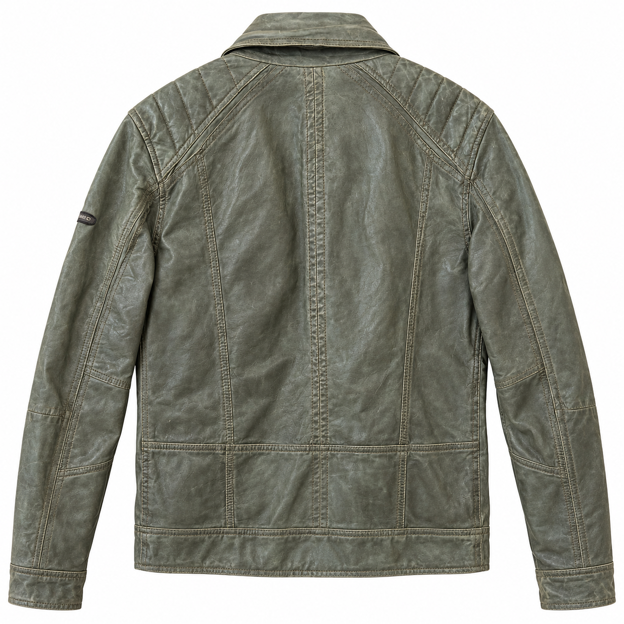PME Legend Echtleder Jacke Lederjacke schwarz grau grün