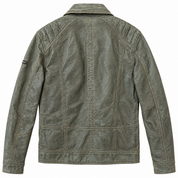 PME Legend Echtleder Jacke Lederjacke schwarz grau grün