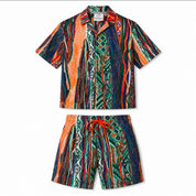 Carlo Colucci Sommer Set Satin Hemd + Badeshort -74-