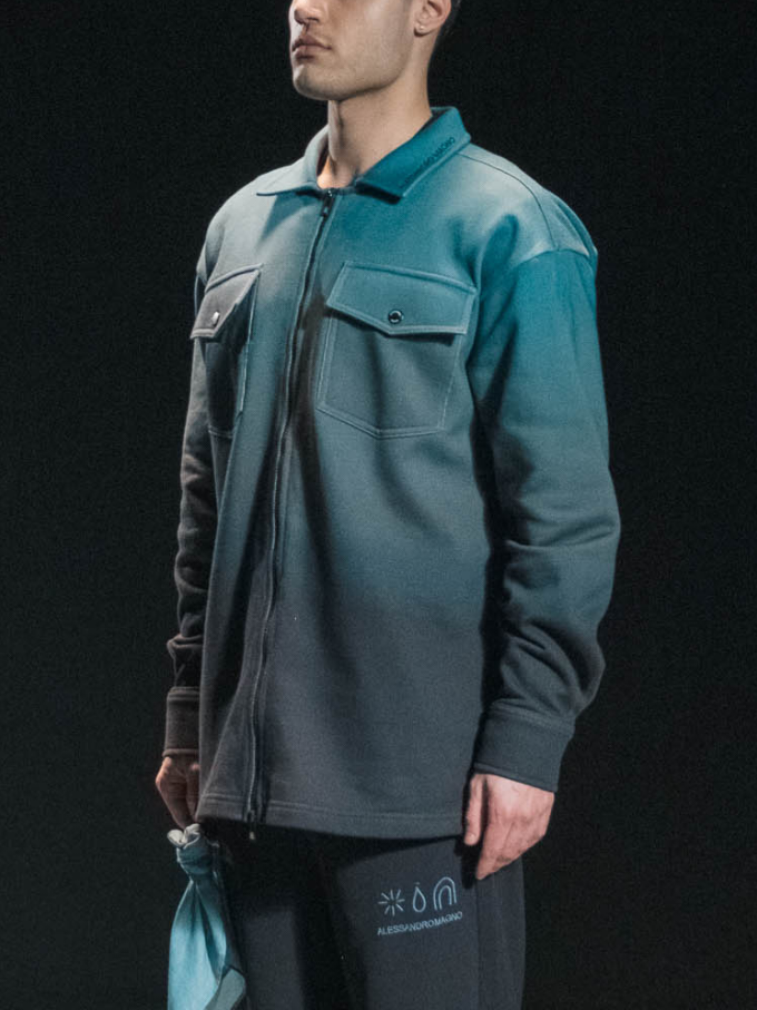 (129) Alessandro Magno Chapter 2 Midnight Blue Sweatjacke sehr oversize unisex