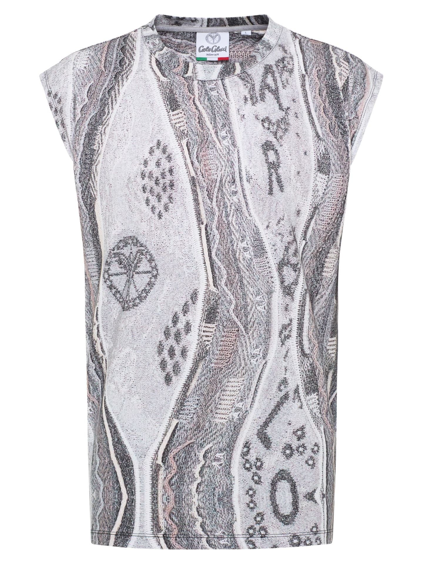 (121) Carlo Colucci Tanktop grau muster