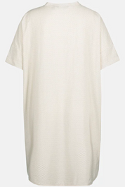 (U23) Ulla Popken Bluse Weiß gepunktet 807418 600