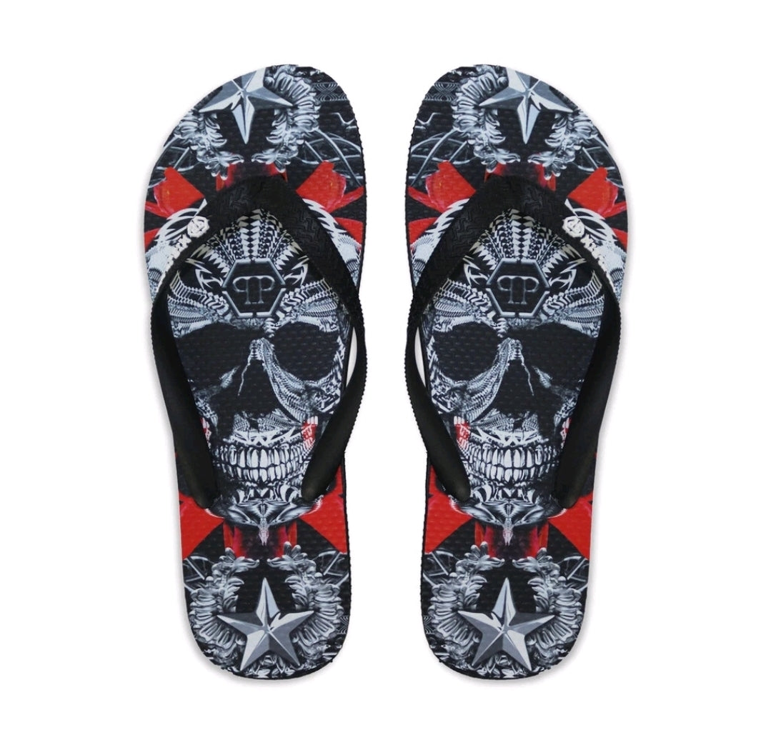Philipp Plein Flip Flop schwarz rot