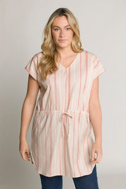 (U26) Ulla Popken Tunika Beige gestreift 804206 665