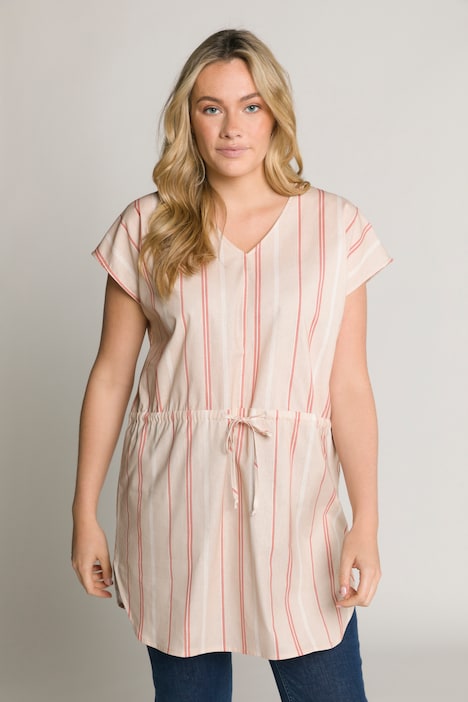 (U26) Ulla Popken Tunika Beige gestreift 804206 665