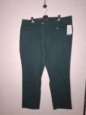 (U21) Ulla Popken Hose dunkel grün 629386 41