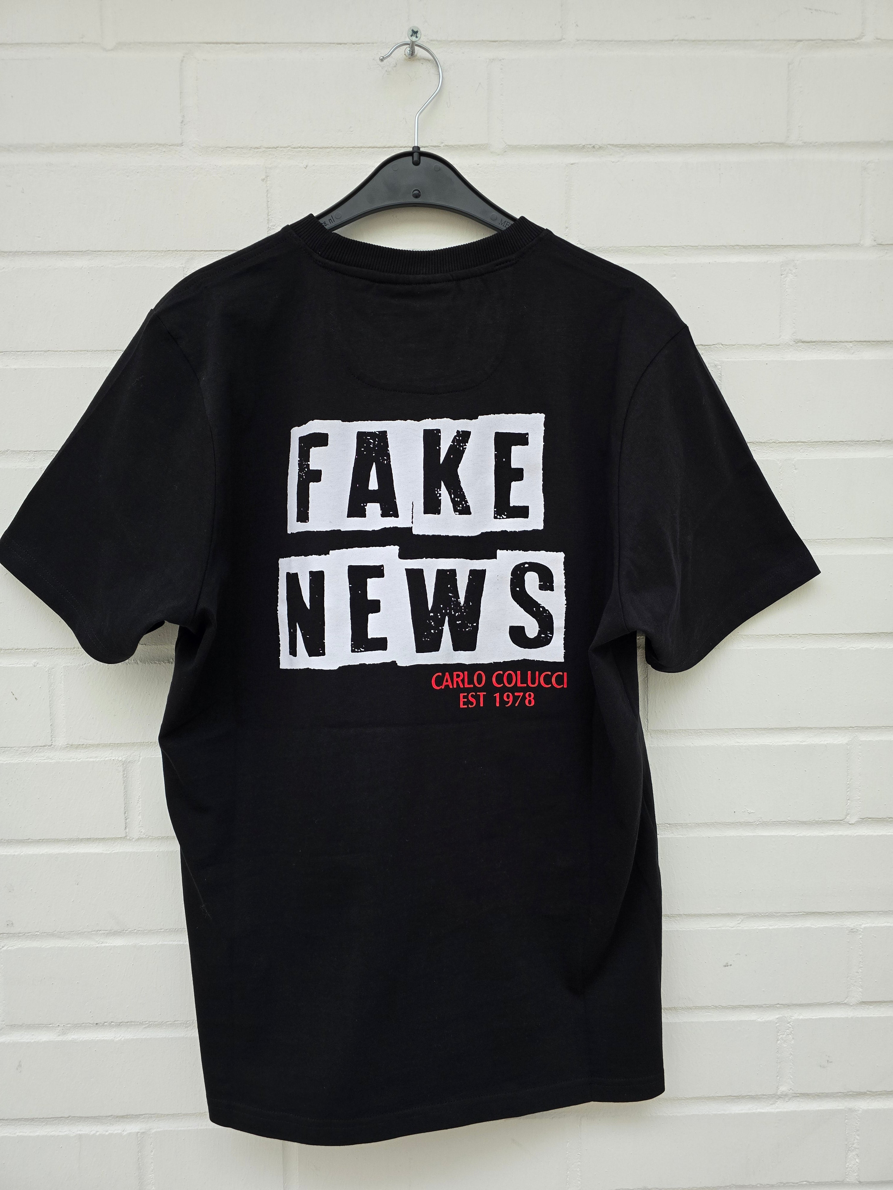 Carlo Colucci Fake News Tshirt schwarz / weiß
