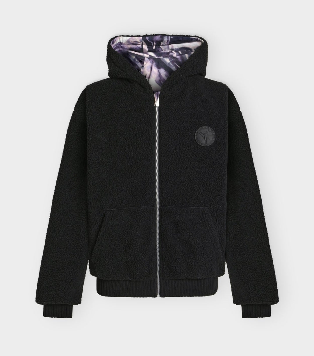 Original Carlo Colucci Teddy Wendejacke  schwarz weiß Jacke Reißverschluss Schrift.