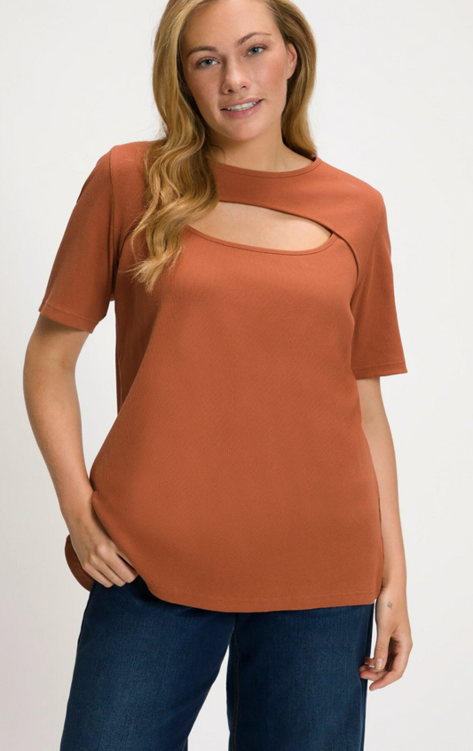 (U11) Ulla popken T-Shirt braun 806926 323