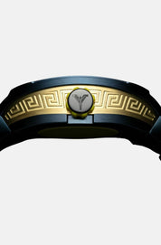 Nr6 Carlo Colucci Armbanduhr navyblau gelb Metallarmband + 2 Jahre Herstellergarantie