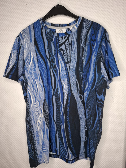 (42) Carlo Colucci T Shirt blau Muster