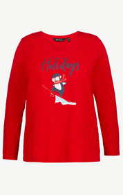 (U30) Ulla Popken Langarmshirt Rot 812673 530