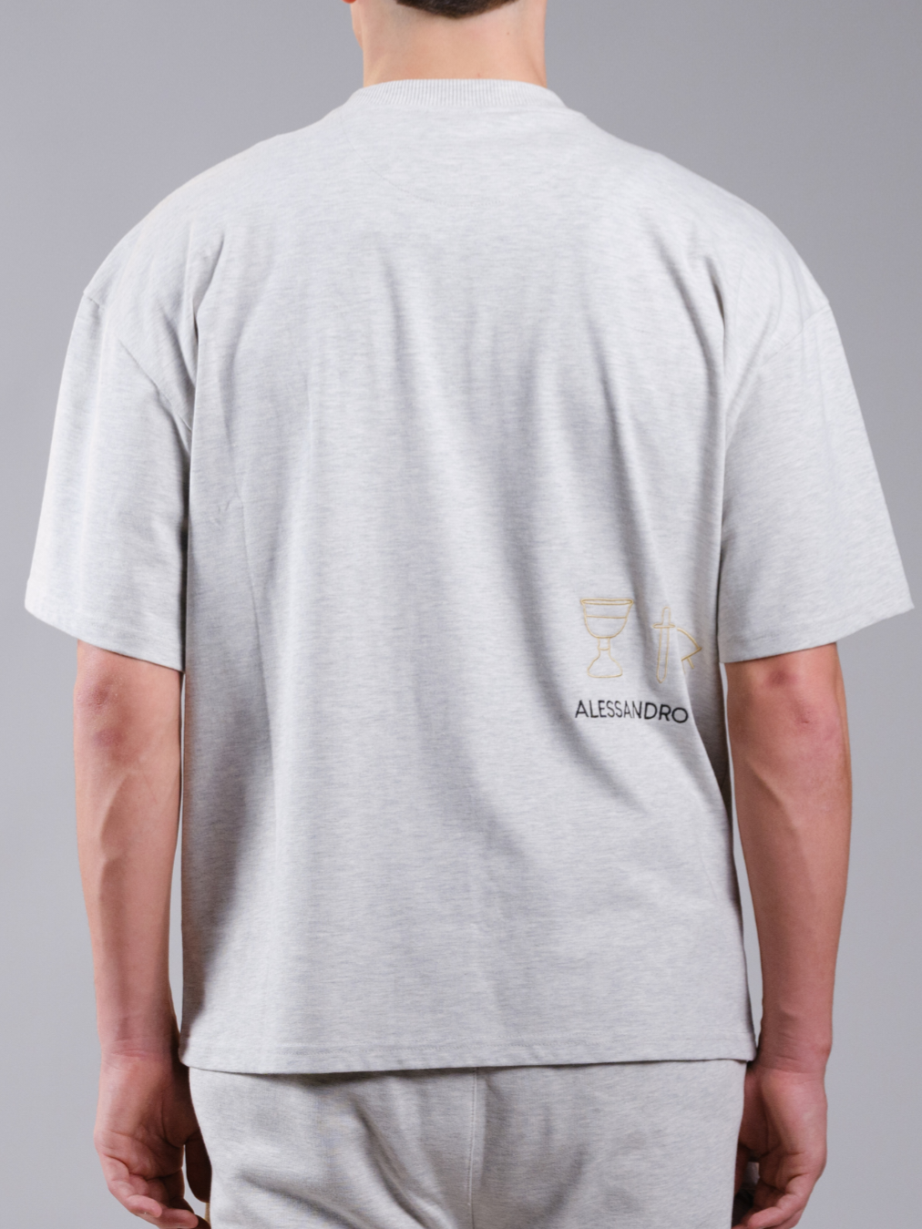 (119) Alessandro Magno Tshirt hellgrau melange unisex Chapter 4