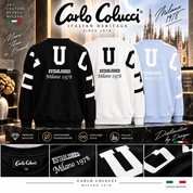 Carlo Colucci Sweatshirt hellblau weiß C4437.