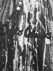 Carlo Colucci Poloshirt schwarz weiß muster Gr L