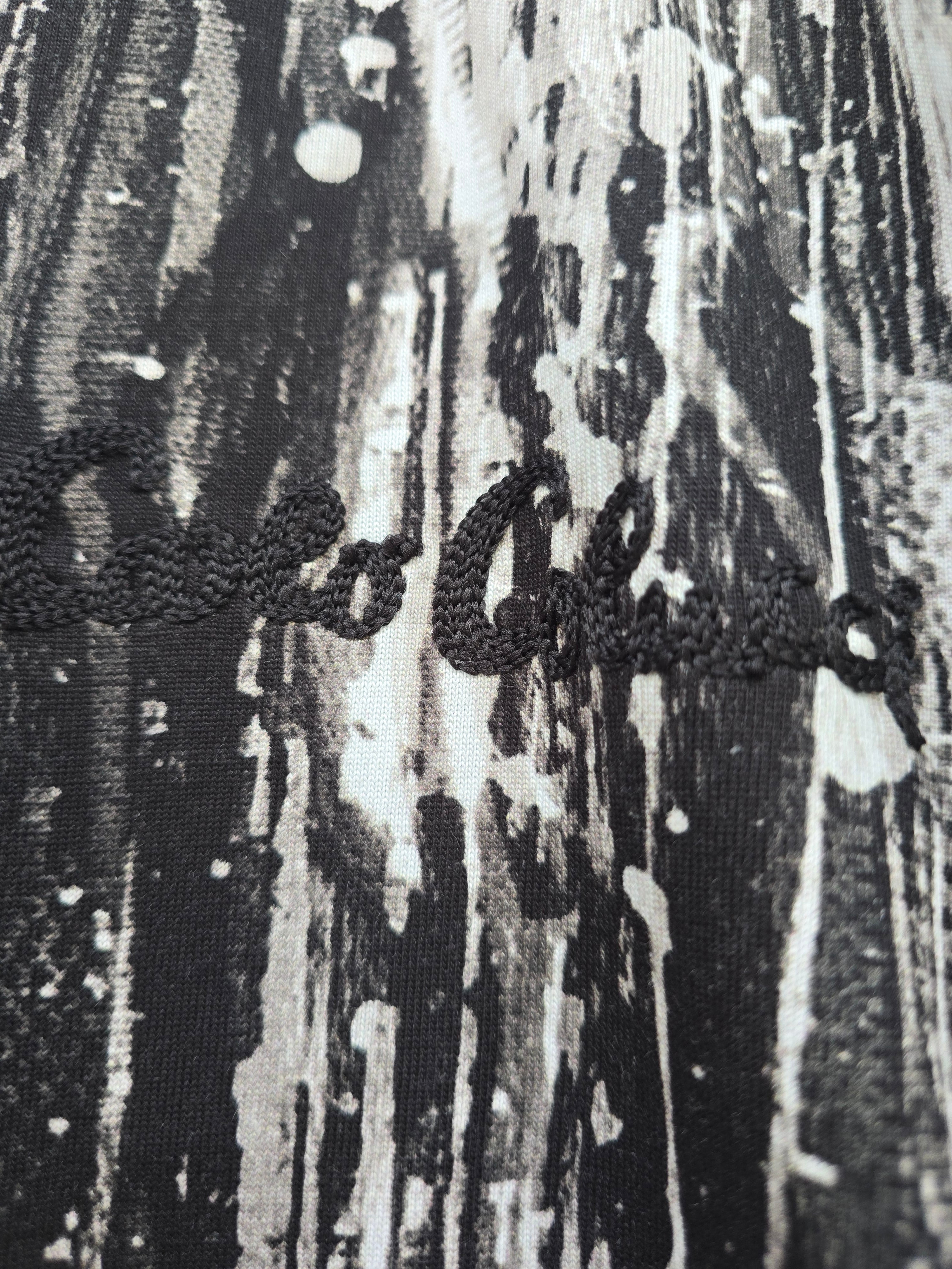 Carlo Colucci Poloshirt schwarz weiß muster Gr L