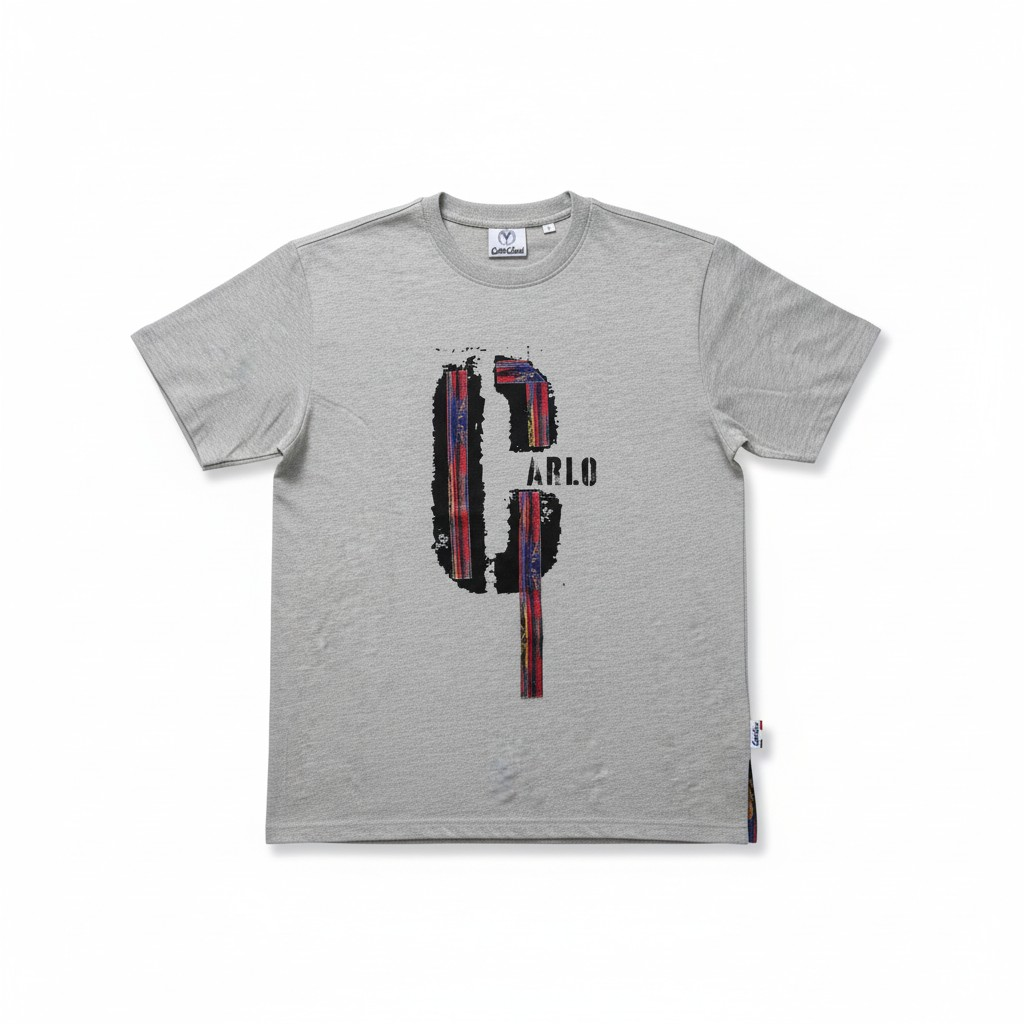 Carlo Colucci Tshirt schwarz / grau Großes C Brust