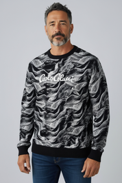 Carlo Colucci Sweatshirt grauschwarz 3d muster -83-