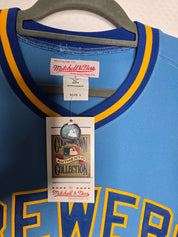 Vintage Mitchell & Ness Brewers 44 Shirt blau NEW With hang tag