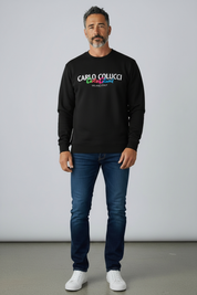 Carlo Colucci Sweatshirt schwarz Schrift bunt C5517-20