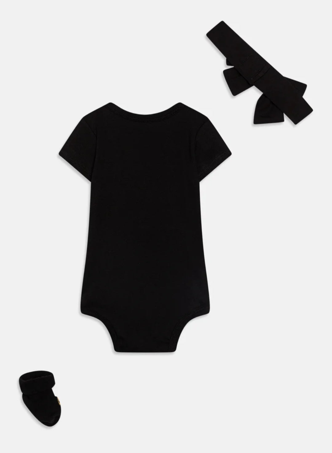 Nike Baby Mädchen Set Box Body Socken Stirnband schwarz gold