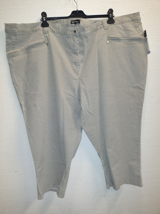 (U41) Ulla Popken Capri Hose grau/weiß gestreift 747542 22