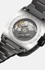 Nr18 Carlo Colucci Armbanduhr Metall Armband Silber Orange Automatik + 2 Jahre Herstellergarantie