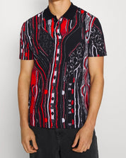 Carlo Colucci Poloshirt schwarz bunt Comfort Fit -59-