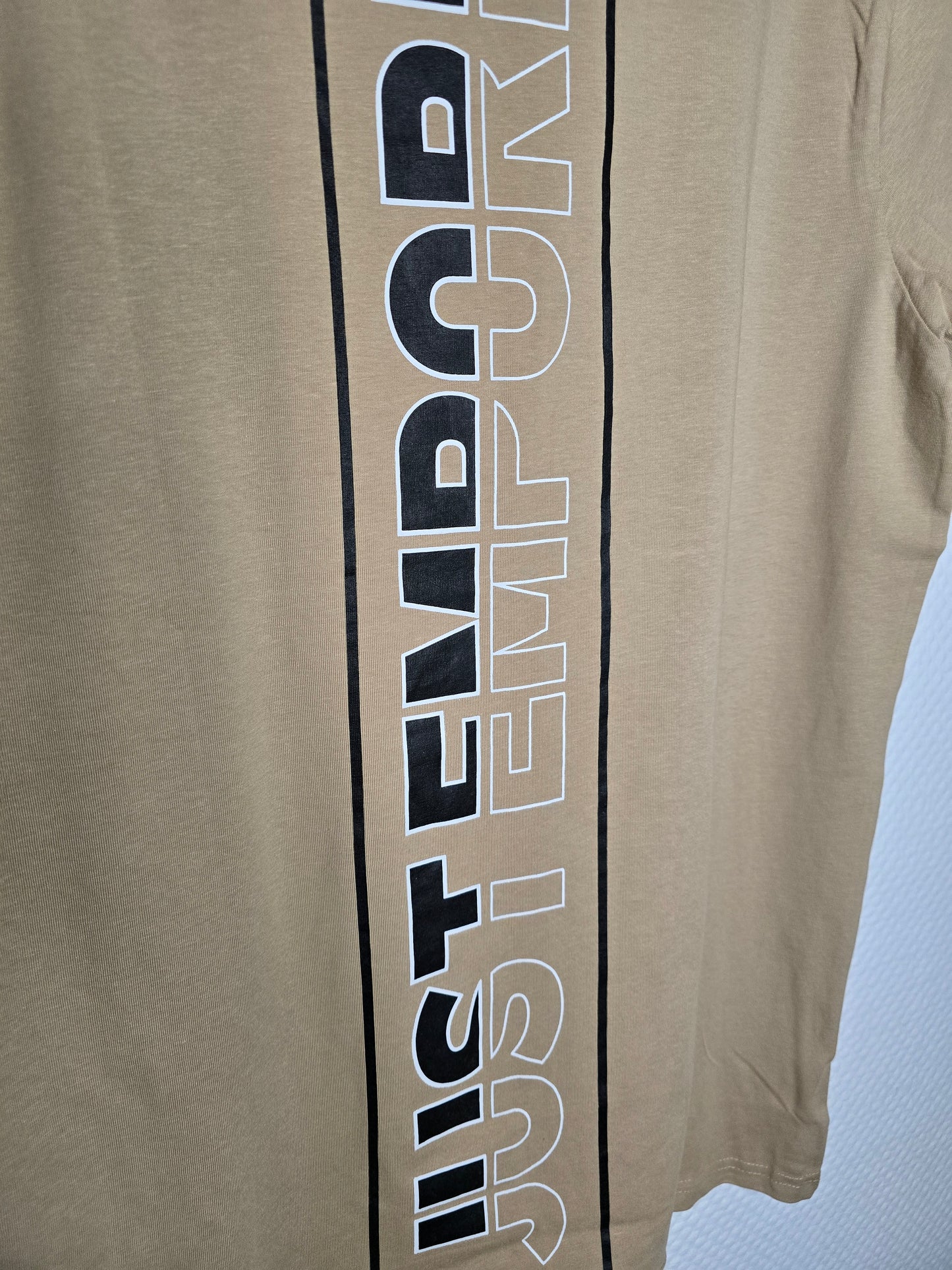 (36) Just Emporio T Shirt Beige Rücken Logo groß