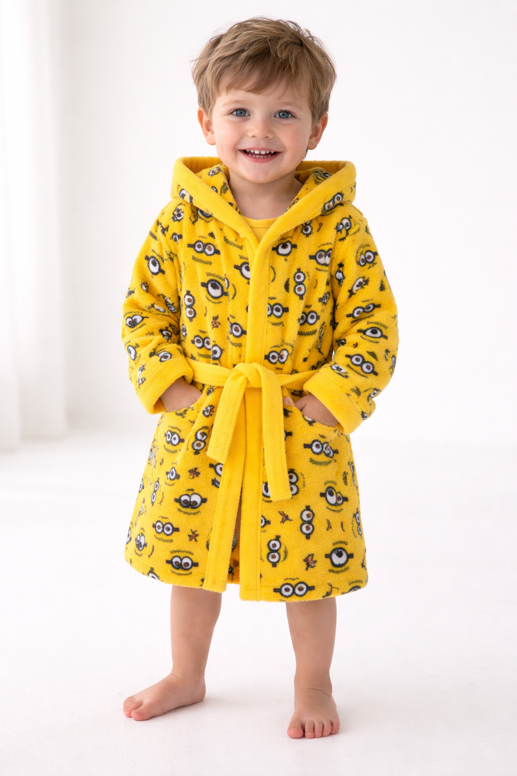 "Minions" Bademantel Original Nickelodeon Jungen Flauschig Winter gelb