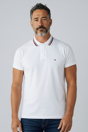 TOMMY HILFIGER Poloshirt weiß Baumwolle Regular Fit -98-