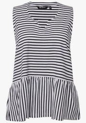 (U23) Ulla Popken Tanktop schwarz/weiß gestreift 806687 130
