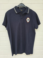 (95) Cavalli Class Poloshirt navyblau Wappen Schlange