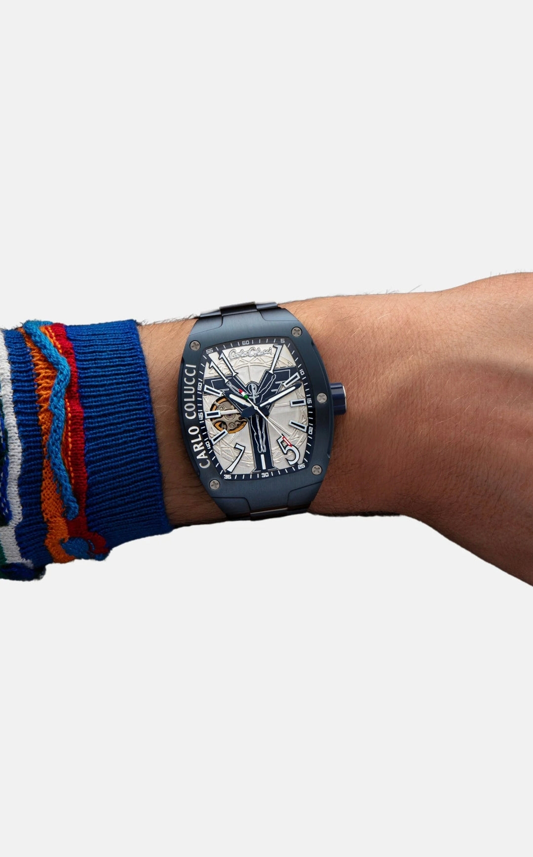 Nr23 Carlo Colucci Armbanduhr navyblau Metallarmband CC101-2 Hersteller Garantie 2 Jahre