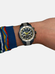 Nr11 Carlo Colucci Armbanduhr navyblau silber Metall Armband Automatik + 2 Jahre Herstellergarantie