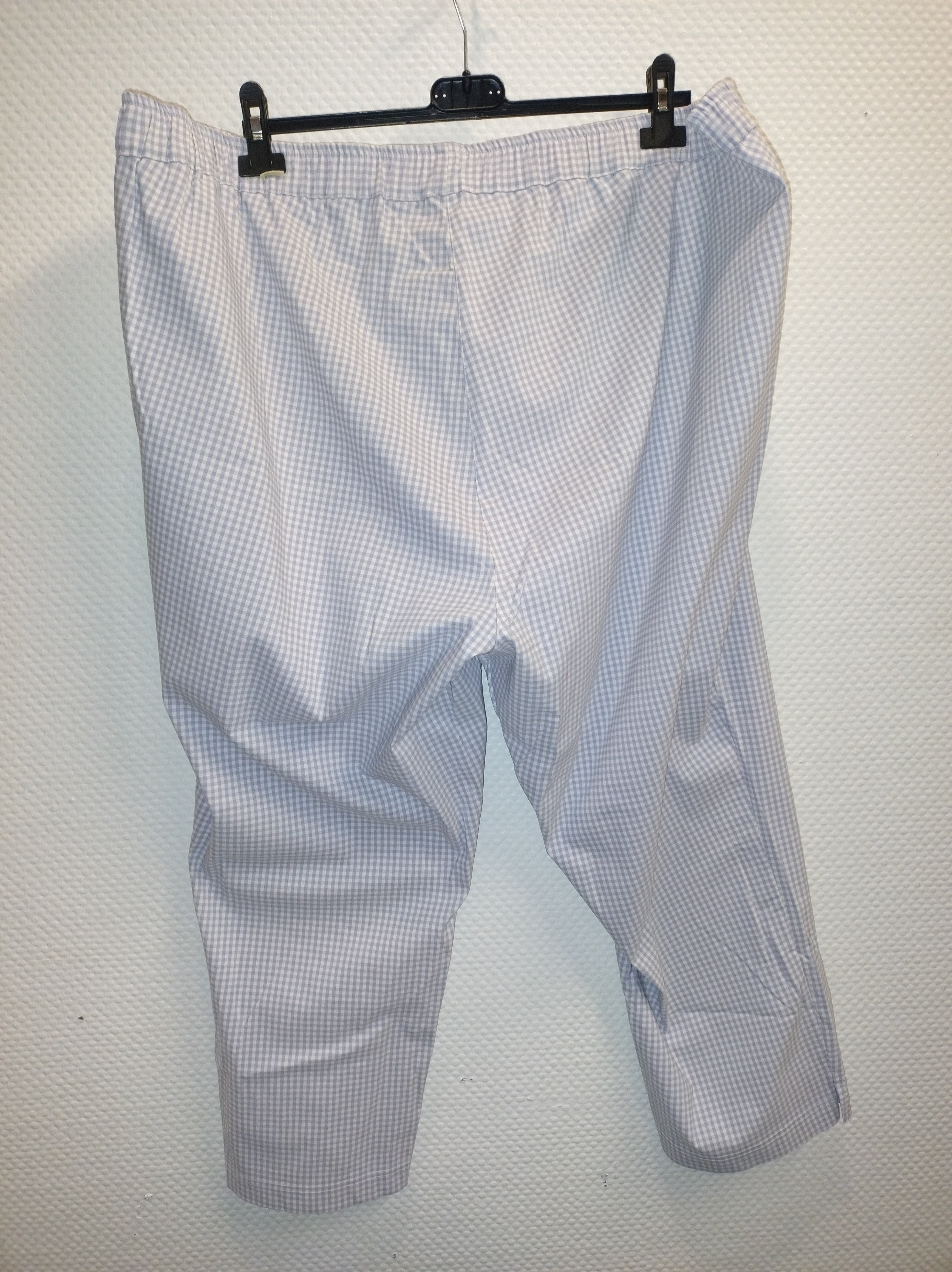 (U36) Ulla Popken Hose grau/weiß Karriert 806389 814