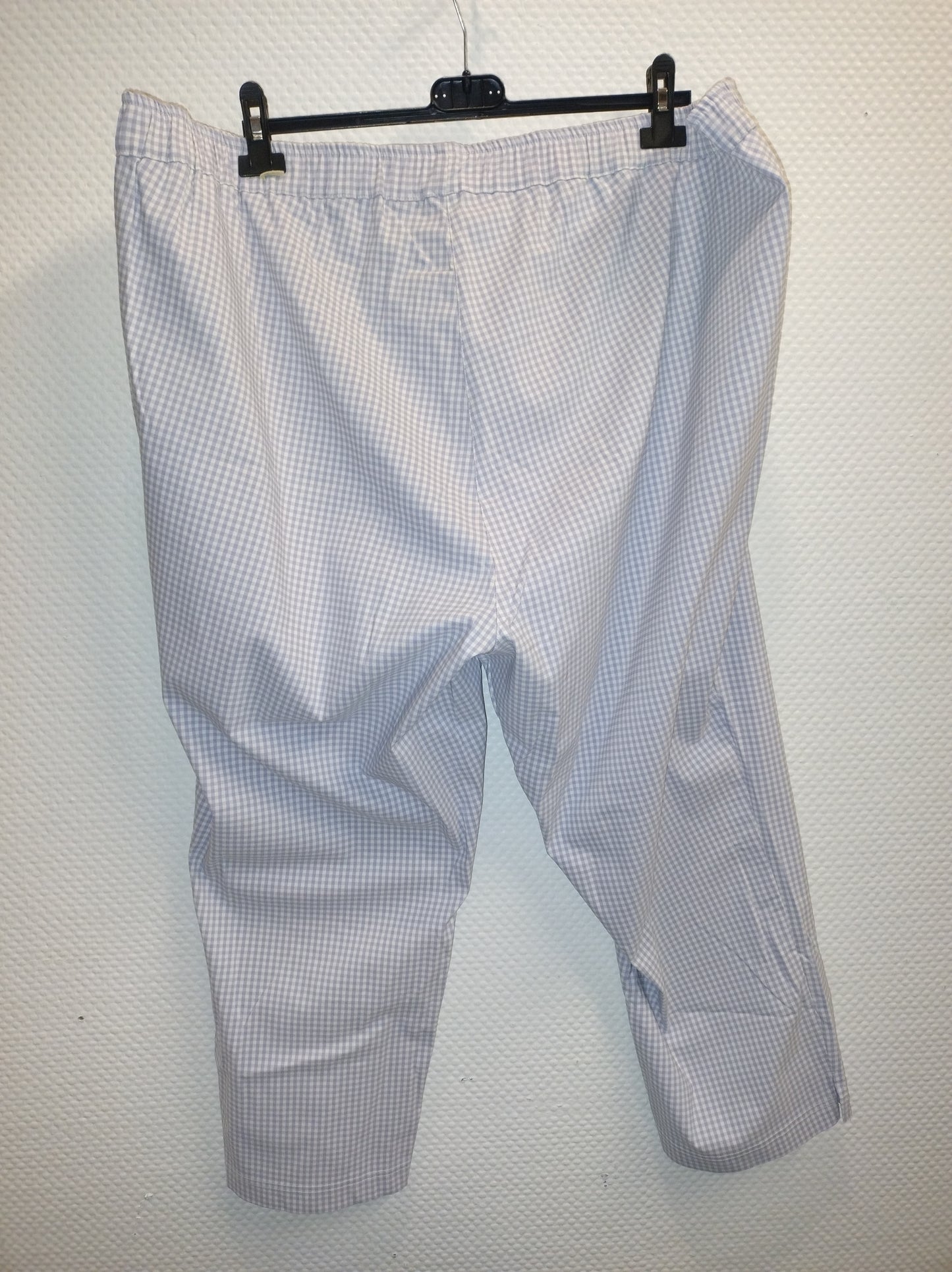 (U36) Ulla Popken Hose grau/weiß Karriert 806389 814