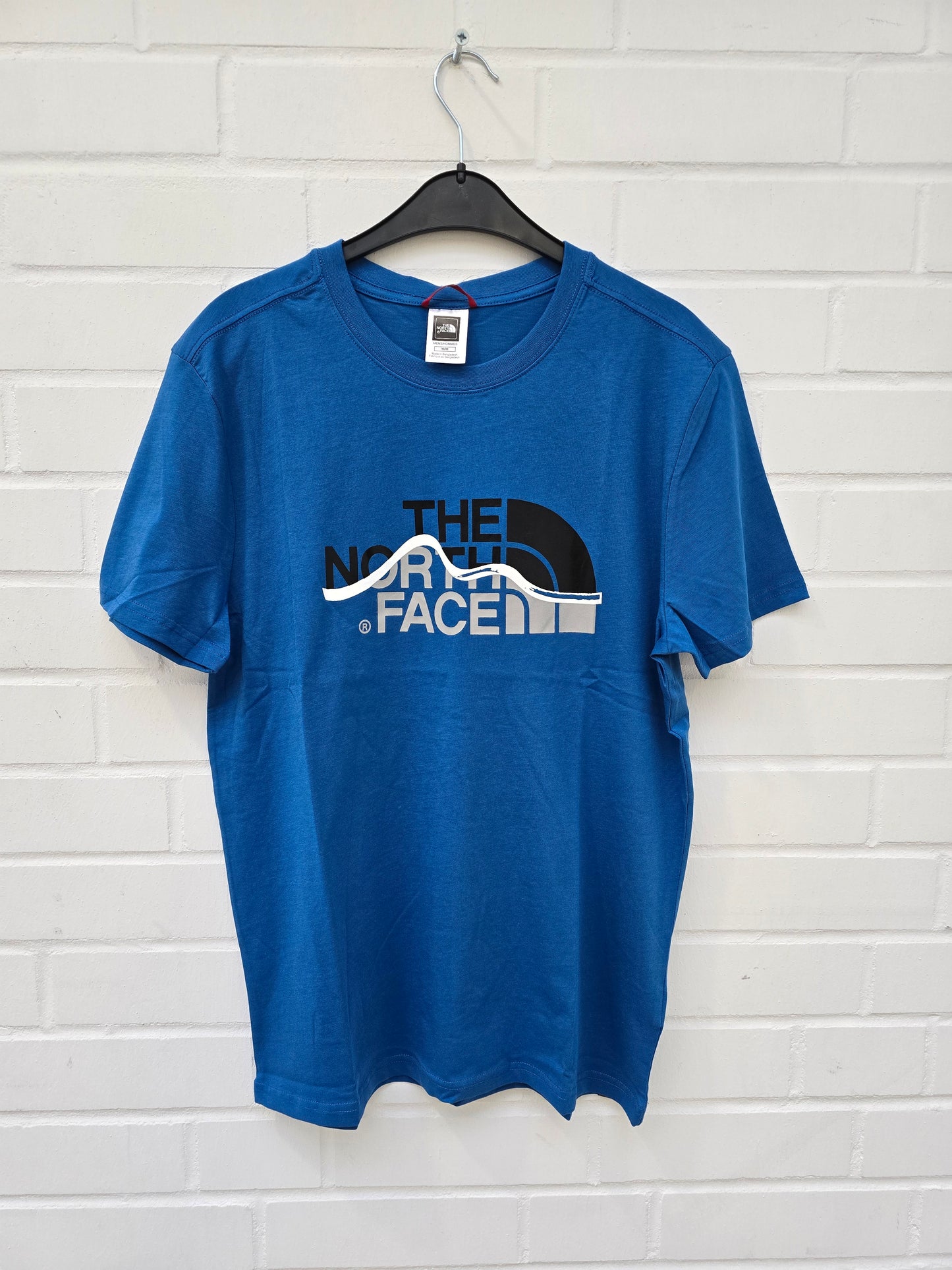 (113) The North Face T Shirt blau Welle