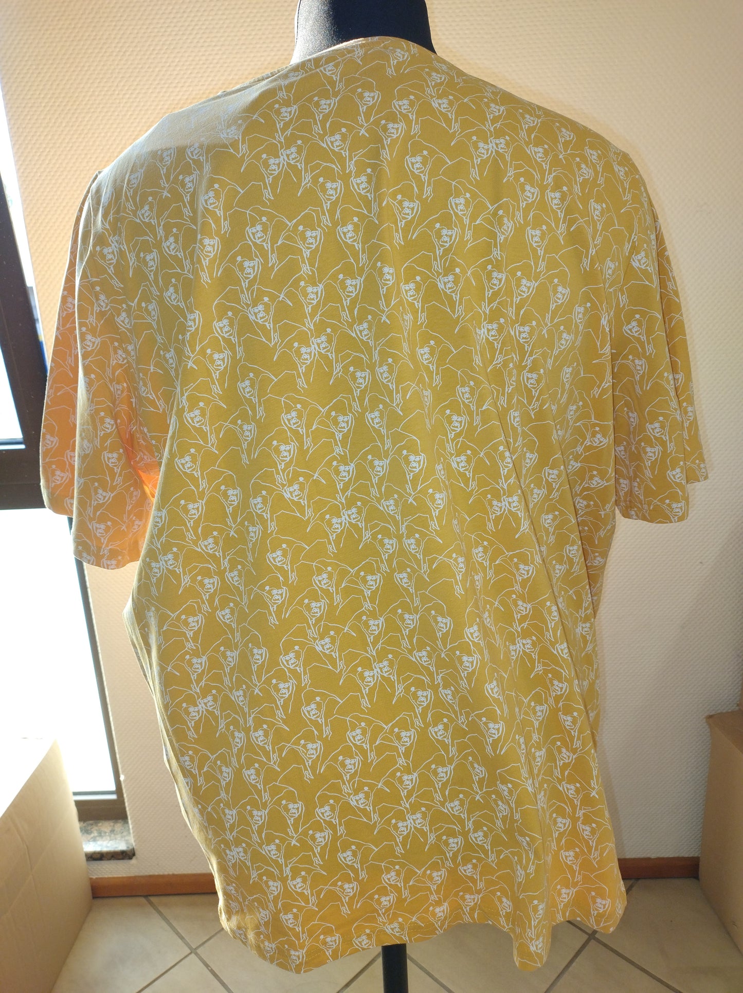 (U25) Ulla Popken T-Shirt Gelb Muster Gorilla 808469 661