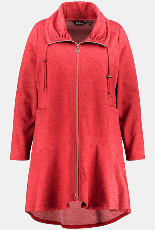 (U13) Ulla Popken Long-Sweatjacke Rot 795364 530